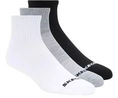 Skechers 3 poros trumpų kojinių S114235-BKWG Balta 43-46