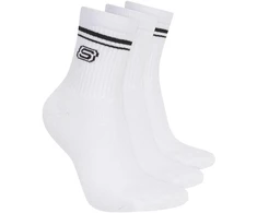 Skechers 3 porų moteriškų žemų kojinių rinkinys S601827-WHT, baltos, 39–42 dydis