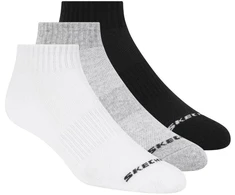 Skechers 3 porų unisex kilpinės medžiagos trumpaaulės kojinės S111035-107 baltos 43-46