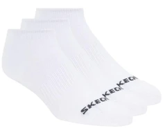 Skechers 3 porų unisex ne kilpinės pėdutės (no show) S114041-100 baltos 39-42