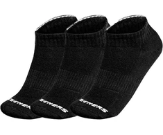 Skechers 3 porų unisex Terry ketvirčio ilgio kojinės S111035-001 juodos 35-38
