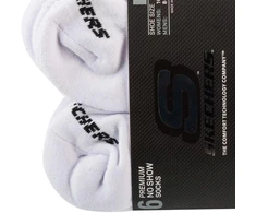 Skechers 6 poros Unisex pusilgio pusiau frotinės kojinės S118210-WHT Baltos 41-46