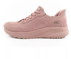 Skechers Bobs Squad-Chaos moteriški patogūs SLIP-INS rožiniai sportbačiai
