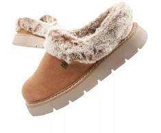 Skechers Cozy Blend moteriški šlepečių tipo batai, apšiltinti įsispiriami sportbačiai