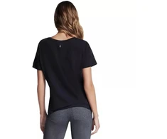 Skechers Pima marškinėliai su V formos iškirpte TP130-BLK Juodi M