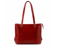 Skórzana elegancka shopperbag pojemna na ramię su kieszeniami Florence