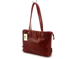 Skórzana elegancka shopperbag pojemna na ramię su kieszeniami Florence