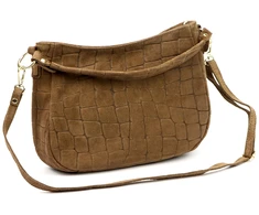 Skórzana torebka damska na ramię Luka 24-085 Croco Gold