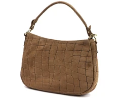 Skórzana torebka damska na ramię Luka 24-085 Croco Gold