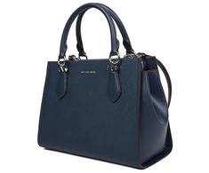 Skórzana torebka kuferek Michael Kors 35F5S6AS2L, tamsiai mėlyna