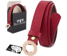 Skórzany dirželis damski do spodni sukienki raudona skóra nat 1,8 cm Beltimore O15