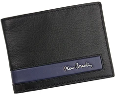 Natūralios odos vyriška piniginė RFID Pierre Cardin CB TILAK26 8806, juoda/mėlyna
