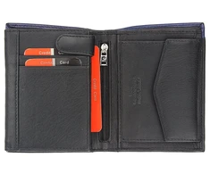 Natūralios odos vyriška piniginė RFID Pierre Cardin TILAK14 326, juoda + mėlyna