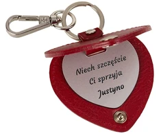 Skórzany Pakabutis serce su Twoim napisem personalizowany prezent E25s165