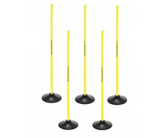 Slalomo kliūčių ruožas 160cm lazdos + 1,5kg pagrindas Geltonos 100865