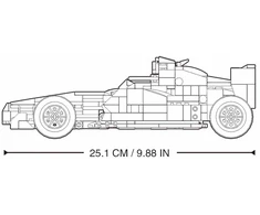 Sluban F10 sportinio automobilio RC konstruktorius, 423 det., 25,1 cm, 6+