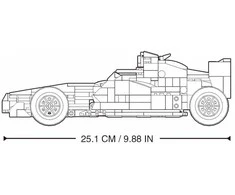 Sluban F10 sportinio automobilio RC konstruktorius, 423 det., 25,1 cm, 6+