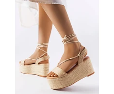 Smėlinės platforminės espadrilės