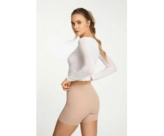 Smėlinės spalvos moteriškos bermudų kelnaitės Cotton Mood