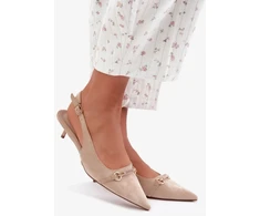 Smėlio spalvos aukštakulnės basutės Step in style
