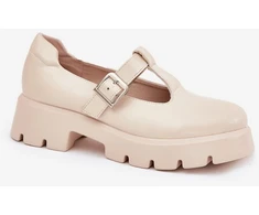 Smėlio spalvos aulinukai su sagtimi Step in style