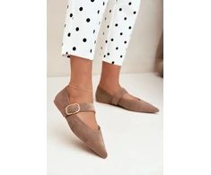 Smėlio spalvos balerinos su sagtimi Step in style