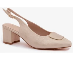 Smėlio spalvos basutės su kulnu Step in style