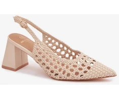 Smėlio spalvos basutės su kulnu Step in style