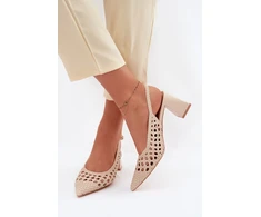 Smėlio spalvos basutės su kulnu Step in style