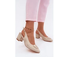 Smėlio spalvos basutės su kulnu Step in style