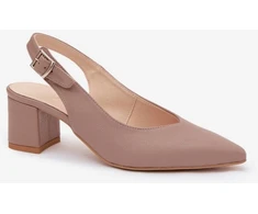Smėlio spalvos basutės su kulnu Step in style