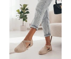 Smėlio spalvos espadrilės ant platformos