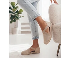Smėlio spalvos espadrilės ant platformos