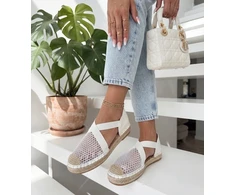 Smėlio spalvos espadrilės ant platformos