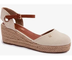 Smėlio spalvos espadrilės su kulnu Wrangler