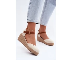 Smėlio spalvos espadrilės su kulnu Wrangler