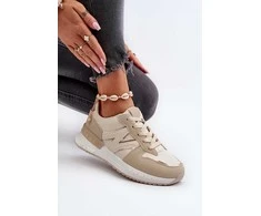 Smėlio spalvos Faux Leather Sneakers Kaimans