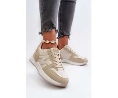 Smėlio spalvos Faux Leather Sneakers Kaimans