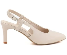 Smėlio spalvos lakuotos odos atvirakulniai bateliai su stiletto kulnu Sergio Leone SK157
