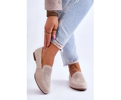 Smėlio spalvos mokasinai su ažūriniu raštu Step in style