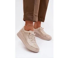 Smėlio spalvos perforuoti aulinukai Step in style