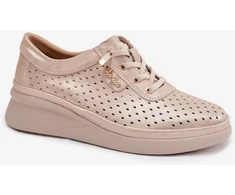 Smėlio spalvos perforuoti aulinukai Step in style