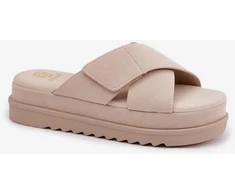 Smėlio spalvos platforminės basutės Step in style