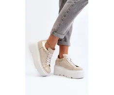 Smėlio spalvos sportbačiai su platforma Step in style
