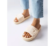 Smėlio spalvos Velcro užsegamos šlepetės Aleron