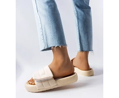 Smėlio spalvos Velcro užsegamos šlepetės Aleron