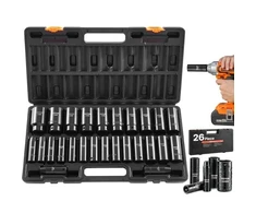 Smūginių galvučių rinkinys VEVOR 1/2"-26PC/DEEP LH-2126D, 26 dalių