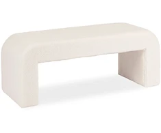 Sofa DELINO KREMINĖS SPALVOS BUKLĖ MINKŠTAS PUFAS