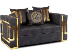 Sofa PALLAZO 2S Dwuosobowa Juodai/Złota