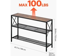 VEVOR Siauros konsolės sofa su 3 lentynomis